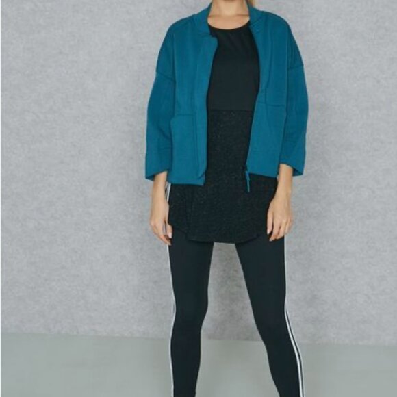 ADIDAS BP9354 Z.N.E. MODERN Knit Bomber JACKET Petrol Night XS - Picture 2 of 15